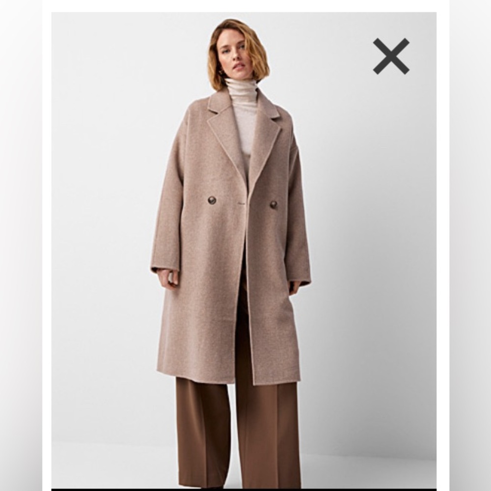Simon’s oversized double faced overcoat
